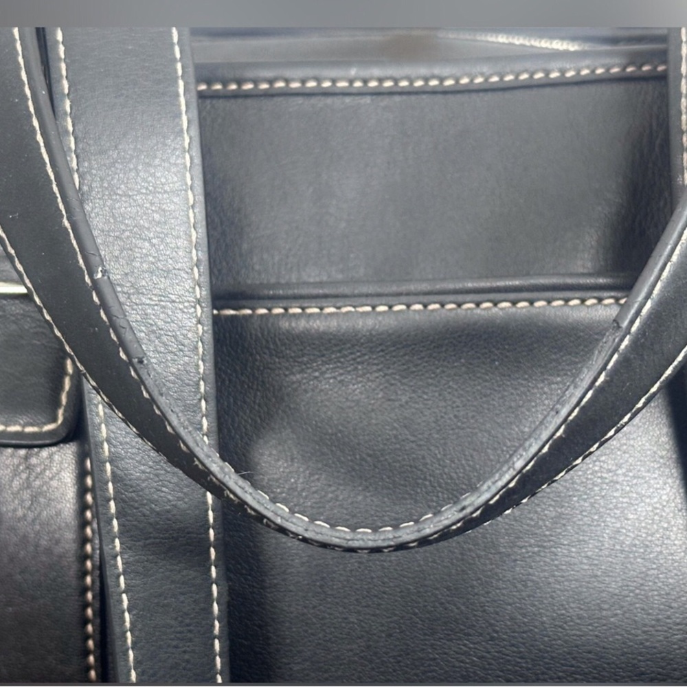 Coach Vintage Hampton Large Black Leather Tote Bag H051-6491 - Picture 2 of 8